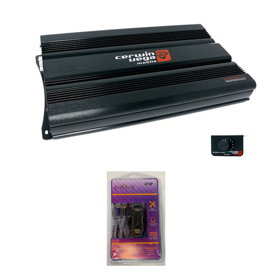 Cerwin Vega CVP3000.1D (CVP Series 1-Channel Class AB Monoblock Amplifier) + KIT4P (Amplifier Wiring Kit - 4 Gauge 1500 Watts)