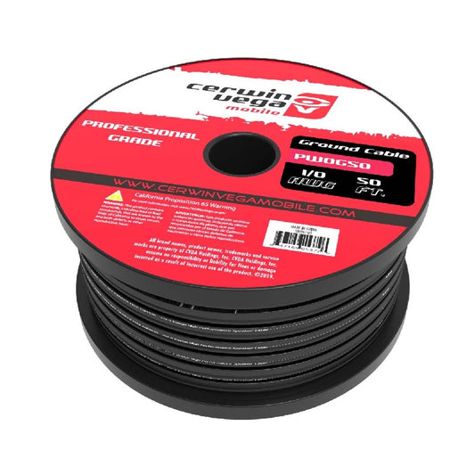 Cerwin Vega PW0G50 1/0 Gauge Frost Red and Black Power Wire