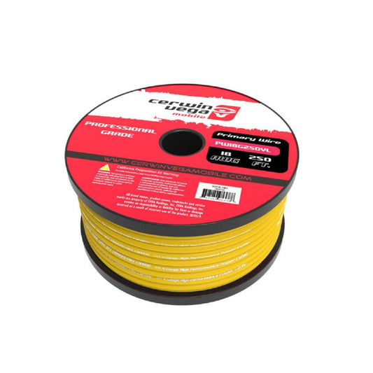 Cerwin Vega PW18G250YL 18ga Yellow Primary Wire