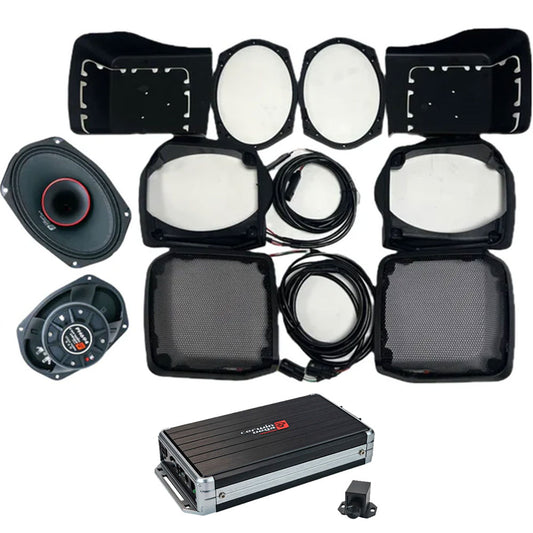 Cerwin Vega RPMPH694LK13 (1998-2013 Harley Davidson® Cut In Lid Kit with PH694 (4Ω)) +  B52 (Stealth Bomber 2-Channel Class-D Full Range Amplifier)