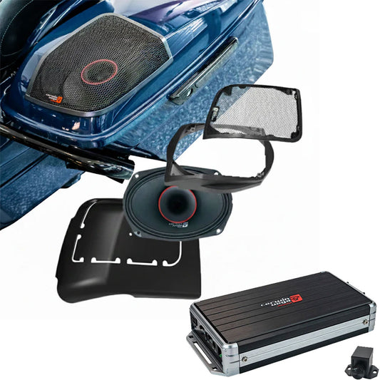 Cerwin Vega RPMPH694LK (2014-2023 Harley Davidson® Cut In Lid Kit with PH694 (4Ω)) +  B52 (Stealth Bomber 2-Channel Class-D Full Range Amplifier)