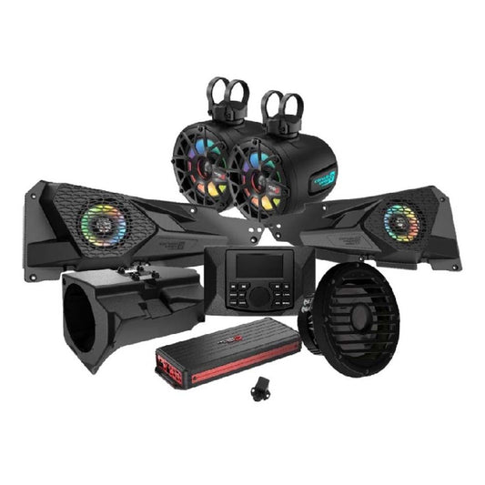 Cerwin Vega RPMRZRKD23 2DR KIT 2014 + Razor Specific Complete Audio Kit with 6 Ch Digital Amplifier, CMR3 Media Audio Player, 6.5” 2-Way Tower Speaker System and 10” Sealed Marine Subwoofer