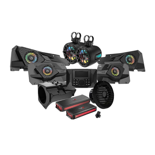 Cerwin Vega RPMRZRKD43 4DR KIT Complete Audio Upgrade Kit for 2014+ RZR© 2DR / 4DR, Includes a Digital Media Receiver, Two Amplifiers, 6 Speakers and 10” Subwoofer
