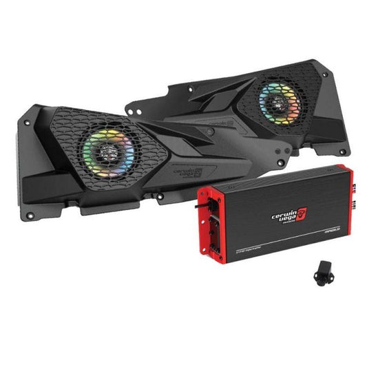 Cerwin Vega RPMRZRKM21 2DR KIT 14 + Razor Specific Front Speaker Kit with 2 Channel Digital Amplifier