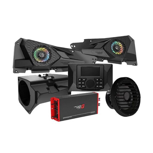 Cerwin Vega RPMRZRKM22 2DR KIT Complete Audio Upgrade Kit for 2014+ RZR© 2DR / 4DR, Includes a Digital Media Receiver, an Amplifier, 2 Speakers and 10” Subwoofer