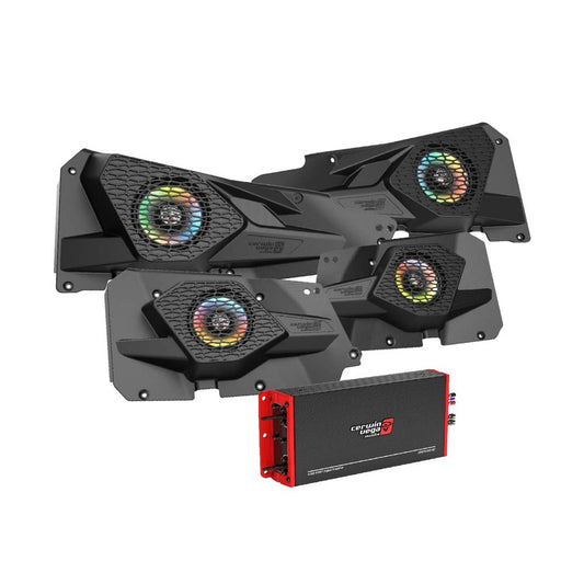 Cerwin Vega RPMRZRKM41 4DR KIT Complete Audio Upgrade Kit for 2014+ RZR© 2DR / 4DR, Includes an Amplifier and 4 Speakers
