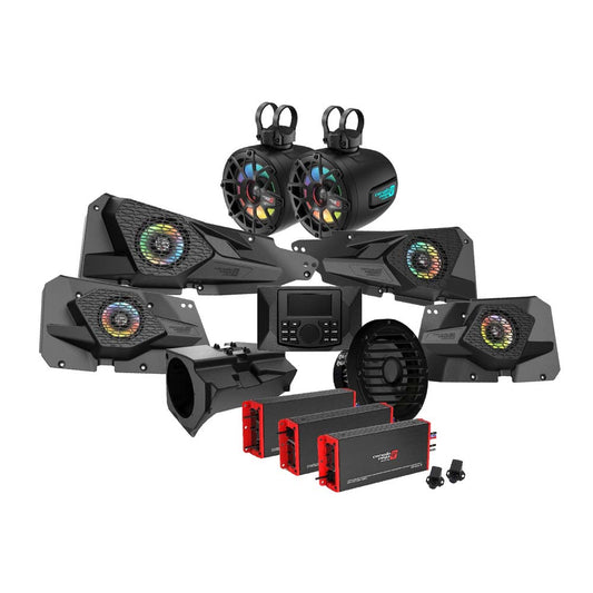 Cerwin Vega RPMRZRKM43 4DR KIT Complete Audio Upgrade Kit for 2014+ RZR© 2DR / 4DR, Includes a Digital Media Receiver, Three Amplifiers, 6 Speakers and 10” Subwoofer