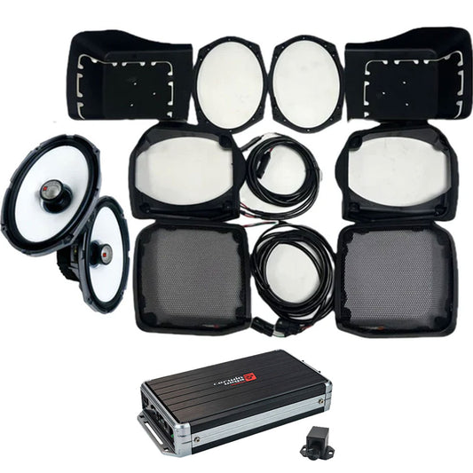 Cerwin Vega RPMSM694LK13 (1998-2013 Harley Davidson® Cut-in Lid Kit with SM69F4 (4Ω)) +  B52 (Stealth Bomber 2-Channel Class-D Full Range Amplifier)