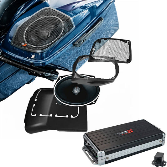 Cerwin Vega RPMST692LK (2014-2023 Harley Davidson® Cut In Lid Kit with ST692CX2 (2Ω) ) +  B52 (Stealth Bomber 2-Channel Class-D Full Range Amplifier)