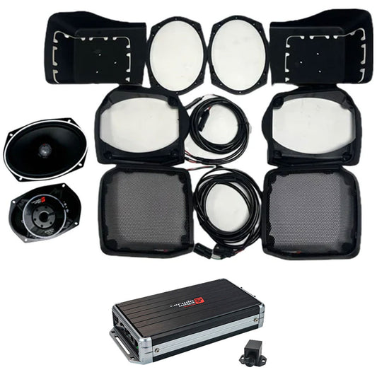 Cerwin Vega RPMST694LK13 (1998-2013 Harley Davidson® Cut-In Lid Kit with ST69CX (4Ω)) +  B52 (Stealth Bomber 2-Channel Class-D Full Range Amplifier)