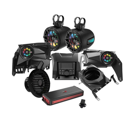 Cerwin Vega RPMX3KD3 2017+ Can Am Maverick X3/X3 Max Complete Speaker Kit with 6 Ch Digital Amplifier 10” Sealed Marine Subwoofer, CMR3 Media Audio Player and 6.5” Tower Speaker System