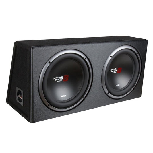 Cerwin Vega XE12DV XED Series Dual 12” Subwoofer in Factory-Tuned Vented Enclosure
