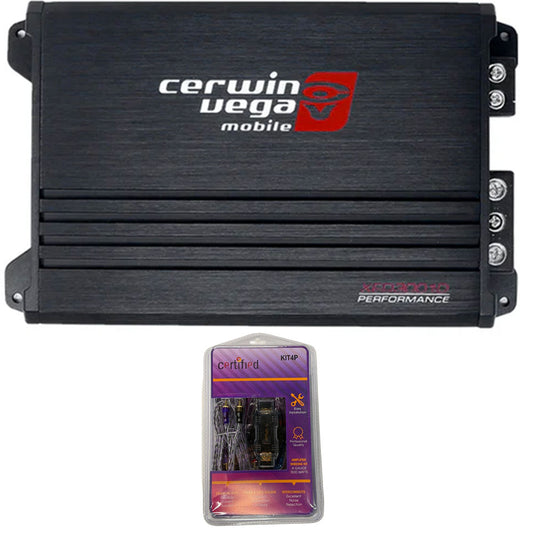 Cerwin Vega XED3001D (XED Series 1-Channel Monoblock Class-D Amplifier) + KIT4P (Amplifier Wiring Kit - 4 Gauge 1500 Watts)