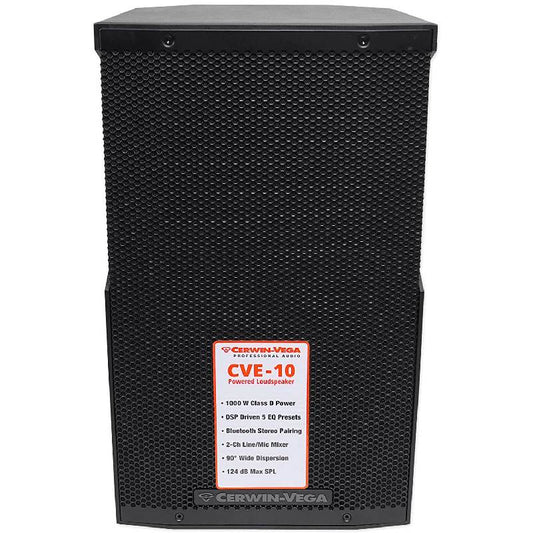 Cerwin Vega CVE-10 10" 1000 Watt Powered Loudspeaker with Bluetooth