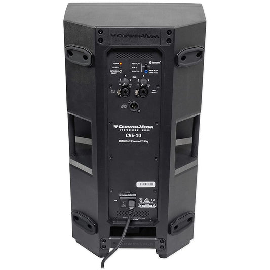 Cerwin Vega CVE-10 10" 1000 Watt Powered Loudspeaker with Bluetooth