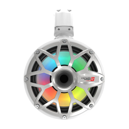 Cerwin Vega SL8F4W 350W Peak (175W RMS) SL Series 8” 2-Way Coaxial Speakers Pod Speaker System with LED Lighting - White