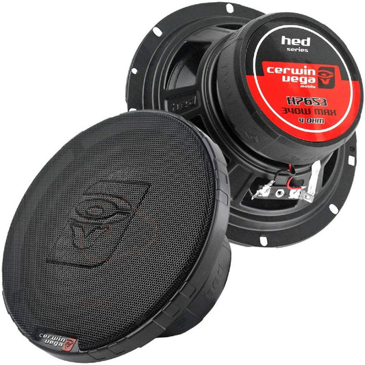 Cerwin Vega H7653 680W Max 120W RMS 6.5 Inch HED Series 3 Way Coaxial Speakers